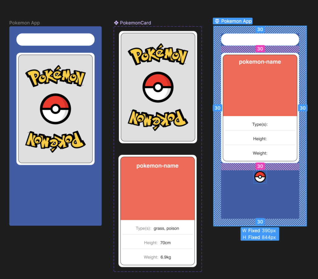 Pokemon app in Figma