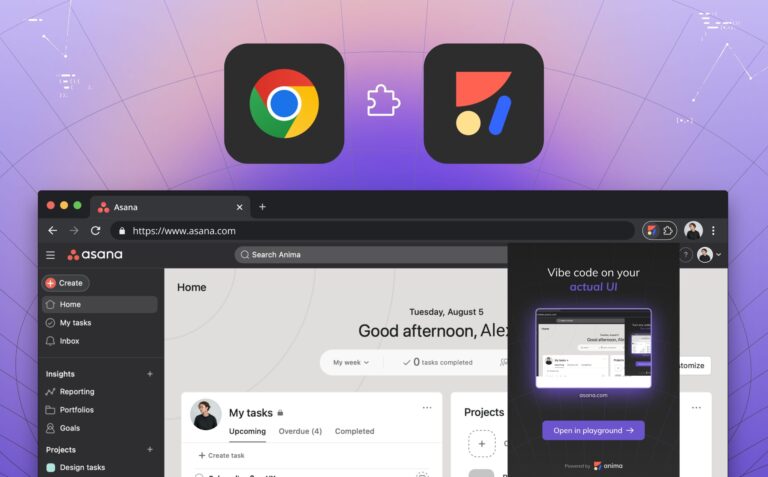 Anima Chrome Extension -Your UI to vibe coding