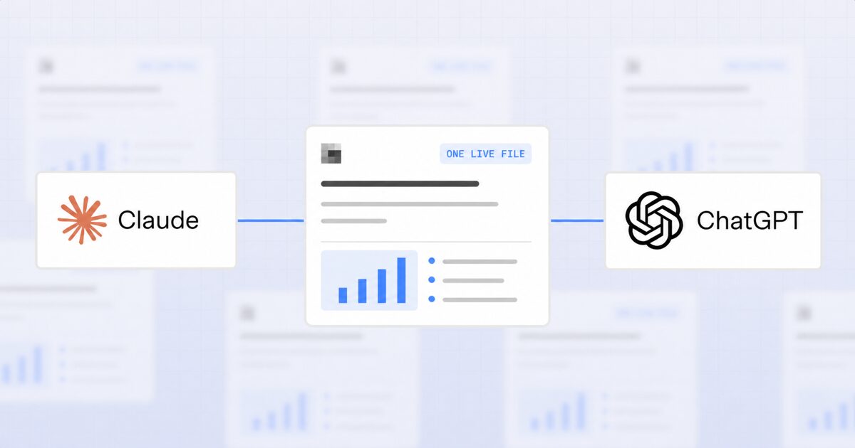 Sharing a file between Claude and ChatGPT in a shared workspace
